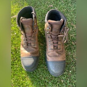 Wolverine Brown Leather Steel Toe Waterproof Workboots Sz(10)